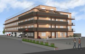 s-堺市北区サービス付き高齢者住宅S造4階建86室(パース)